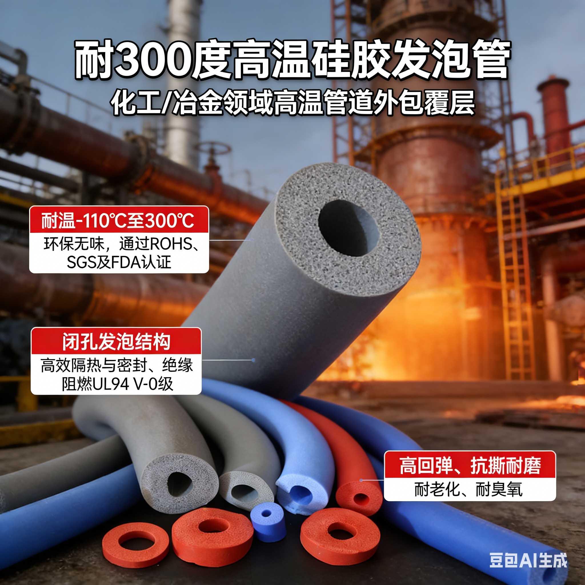 300度高溫矽（guī）膠發泡管